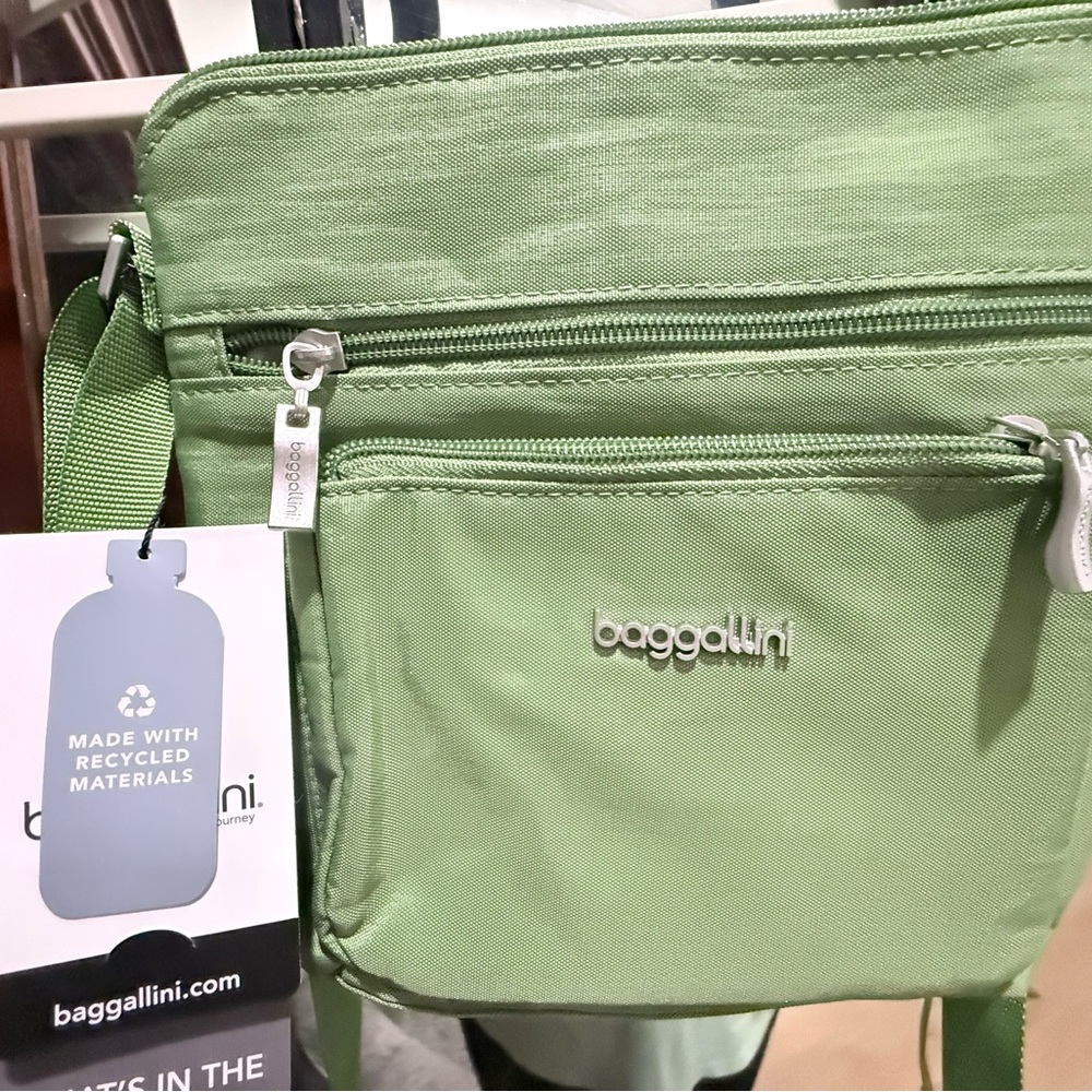 Baggallini Light Green Crossbody Bag RFID